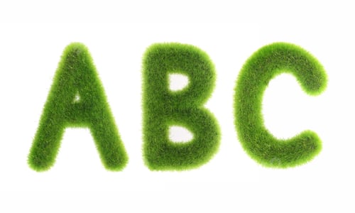 Preview: Grass Letter Isolated On White Background
