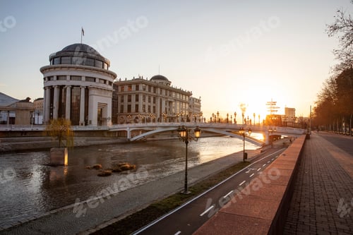 Preview: North Macedonia located by the Vardar River. Skopje
