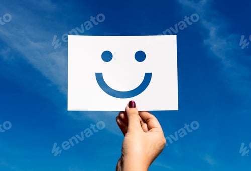 Preview: Happines cheerful perforated paper smiley face