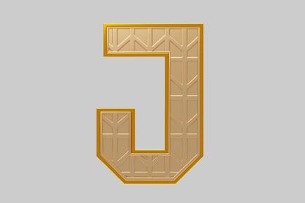 Preview: Gold letter J