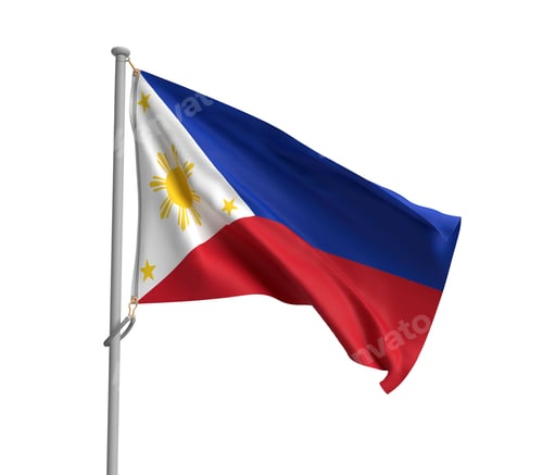 Preview: Flag of Philippines Waving Proudly on White