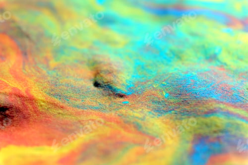 Preview: multicolored plasticine rotates close up view,