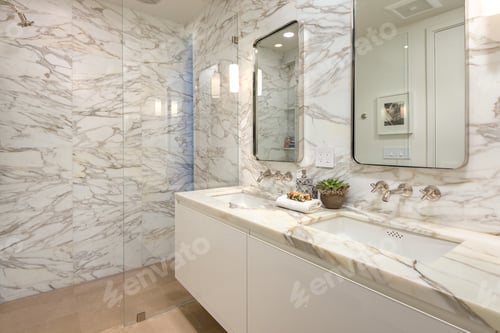 Preview: Inside of a modern bathroom with luxurious furniture