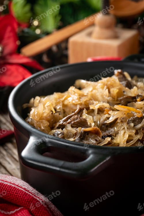 Preview: Traditional polish sauerkraut with mushrooms.