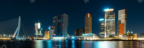 Preview: Spectacular Night View of Rotterdam from the Sea: Experience the Beauty of the City at Night