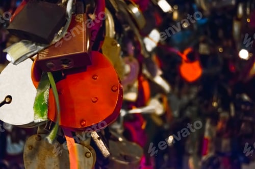 Preview: Many locks are symbols of love with copy space place