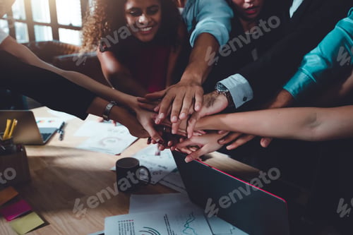 Preview: Business people working together with colleague in office, sucess team work.