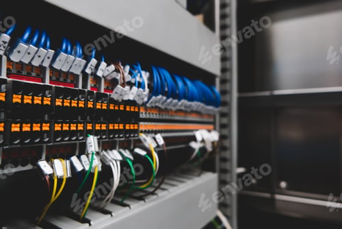 Preview: Telecommunication cable in a server cabinet