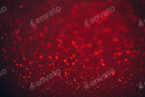 Preview: Valentine's day background with hearts bokeh
