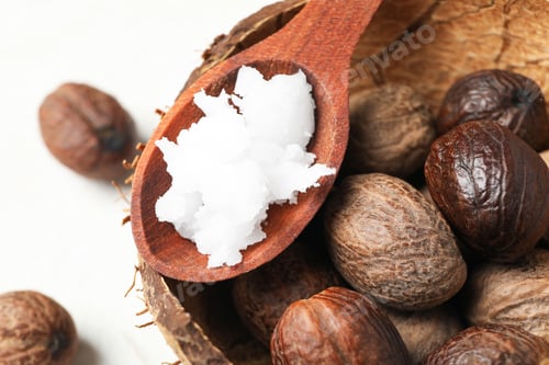 Preview: Concept of skin care cosmetics, Shea butter, close up