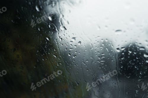 Preview: trees and mountains on rainy day