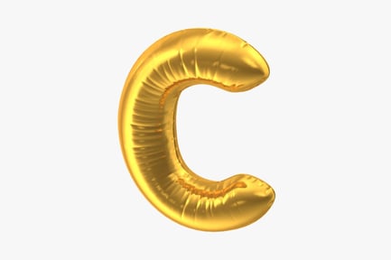 Preview: Golden Foil Balloon Letter C