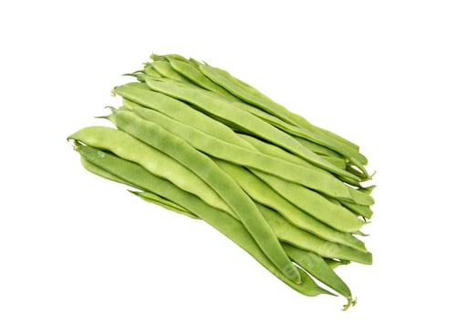 Preview: Fresh vegetables, green bean on the white background. Turkish green bean.
