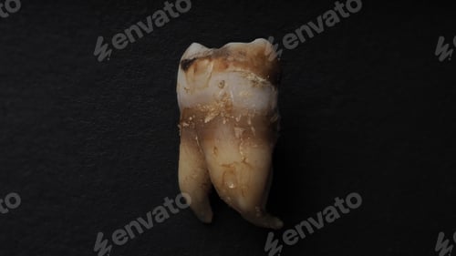 Preview: Macro shot of a decayed teeth till root after extraction of dentist.
