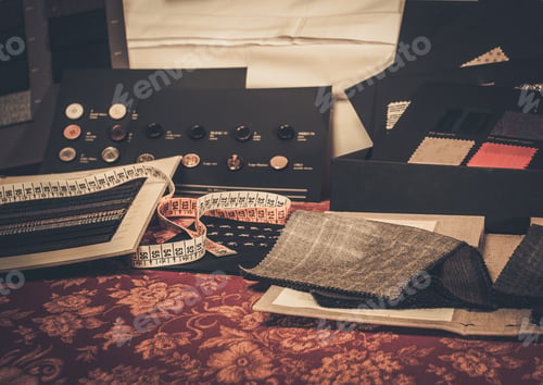 Preview: Fabric and Tailoring Material on a Display Table