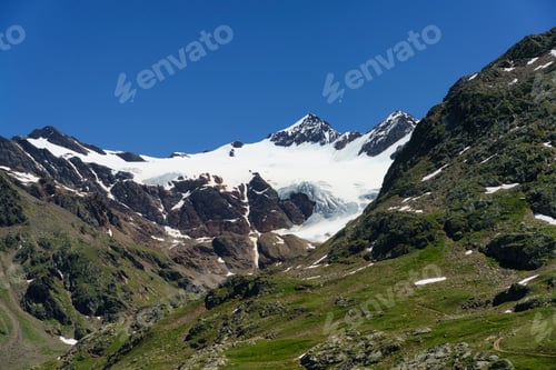 Preview: Passo Gavia, mountain pass in Lombardy, Italy, at summer
