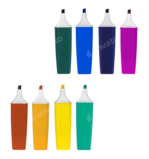 Preview: Colorful markers isolated