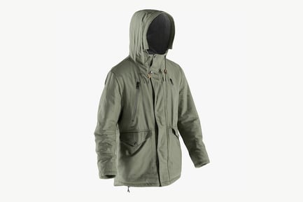 Preview: Mens Olive Down Coat with Hood