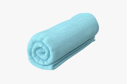 Preview: Rolled Baby Blanket - Light Blue