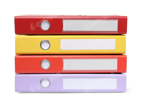Preview: Many bright office folders isolated on white