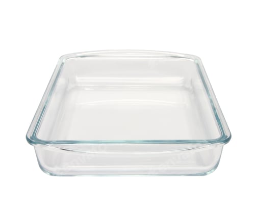 Preview: Vertical shot of a glass tray on a white surface