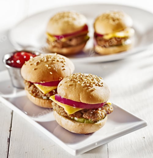 Preview: Delicious Mini Burgers with Onion and Cheese