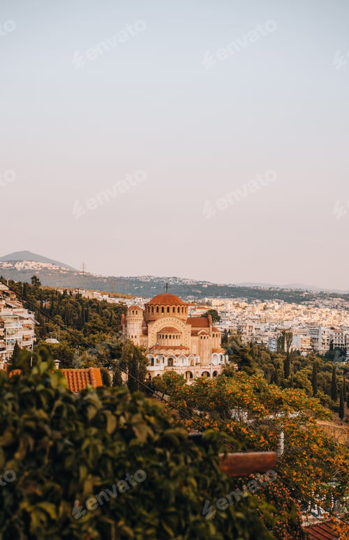 Preview: Panoramic view of Saint Paul Orthodox Church in Thessaloniki, Greece