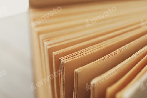 Preview: Old book pages, close up. Self-development