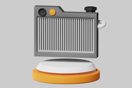Preview: Cartoon radiator on orange platform