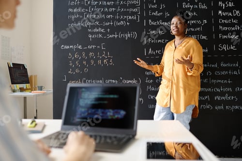 Preview: Teacher teaching IT lesson at class