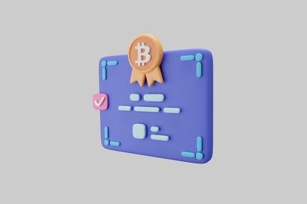 Vorschau: Blockchain-Zertifikat mit Bitcoin-Symbol