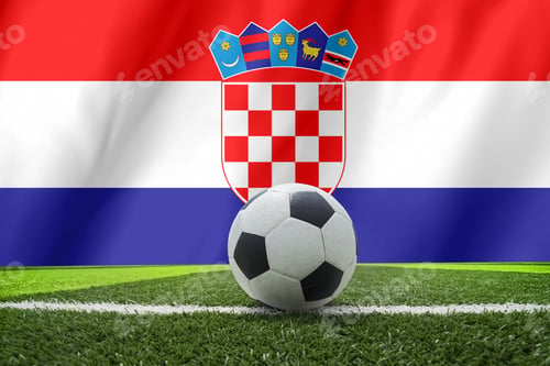 Preview: Croatia Waving Flag And Soccer Ball