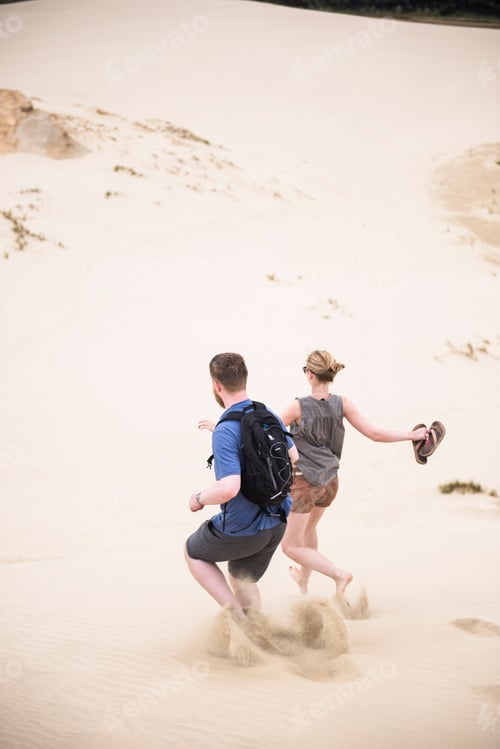 Preview: Running down Te Paki Sand Dunes, 90 Mile Beach, New Zealand