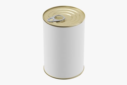 Preview: White Can with Gold Lid and Silver Pull Tab