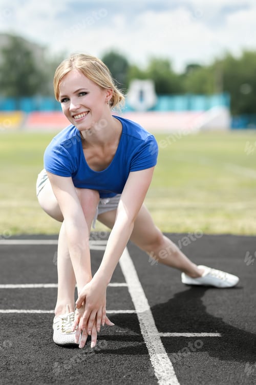 Preview: Woman Doing Core Workout At A Stadium