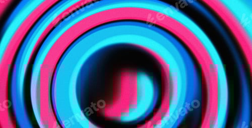 Vista previa: Fondo colorido abstracto, azul, rosa, negro, círculos en espiral, diseño de portada de póster de Banner retro