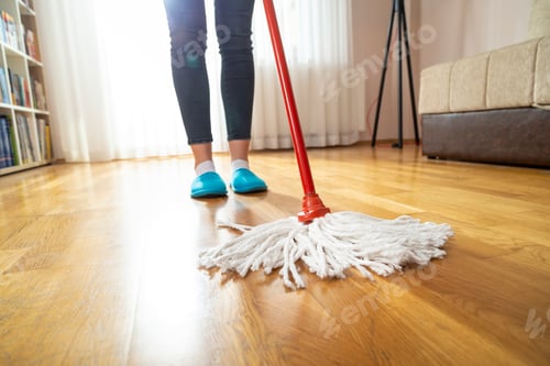 Preview: Maid wiping floor