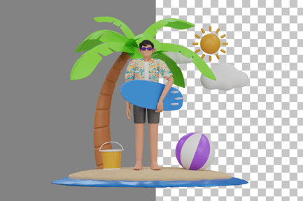 Preview: Summer Holiday Activity 3D Illustration