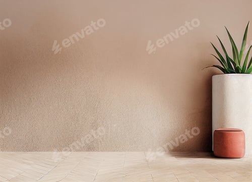 Preview: The dirt wall with podium and potted plant