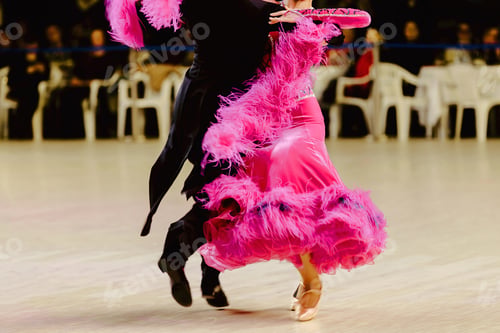 Preview: couple dancing foxtrot in competitive ballroom dancesport