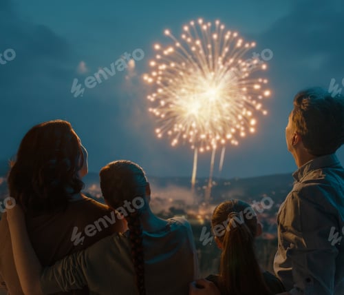 Preview: family watching fireworks
