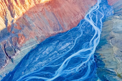 Preview: aerial view of xinjiang anjihai grand canyon