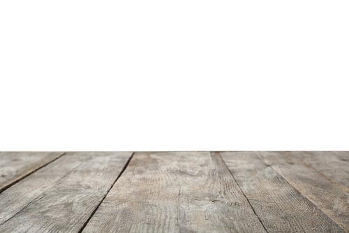 Preview: Empty wooden surface against white background. Mockup for design