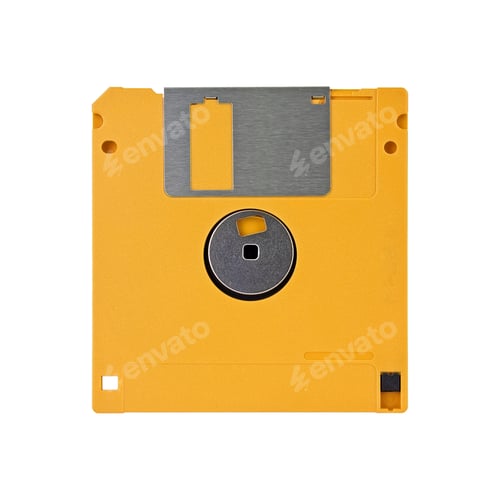 Preview: Colorful vintage floppy disc isolated
