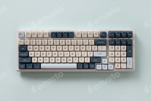 Preview: Modern mechanical keyboard. Minimal style and design keyboard. Custom build keyboard.