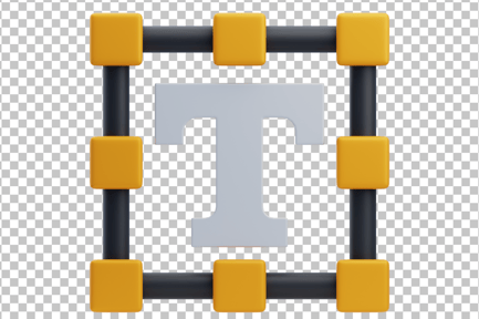 Visualização: Ícone 3D da ferramenta de texto