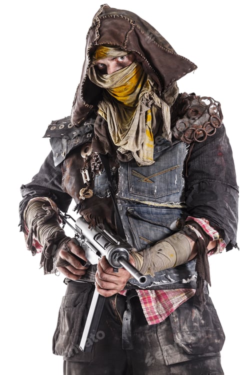 Preview: post apocalypse survivor with weapons.