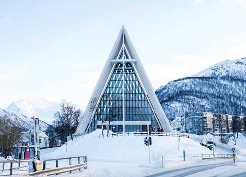 Preview: Arctic Cathedral in Tromso, Norway in winter.