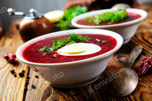 Preview: Traditional Ukrainian Russian borscht .
