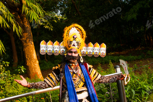 Preview: Portrait of a Impressionist dressed as Raavan, India